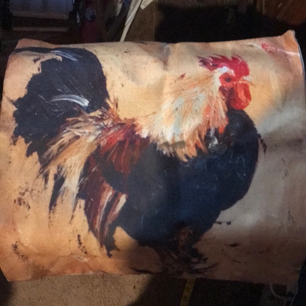 Country pillow covering zipper side rooster new